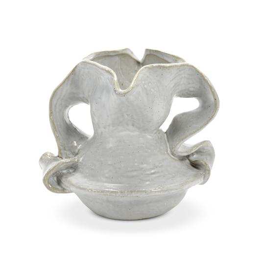 Vase White Rosie 02