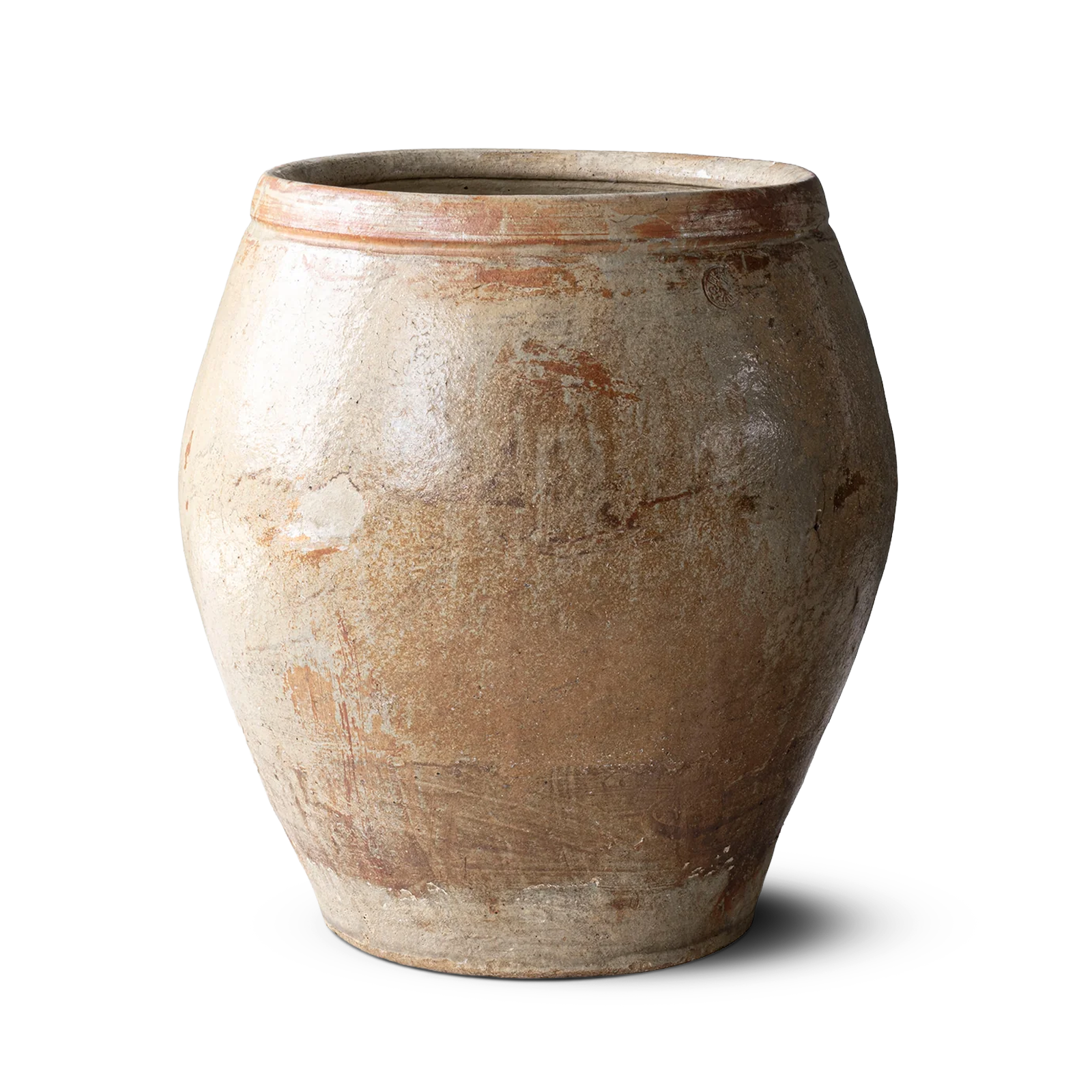 Vintage White Water Pot natural clay patina