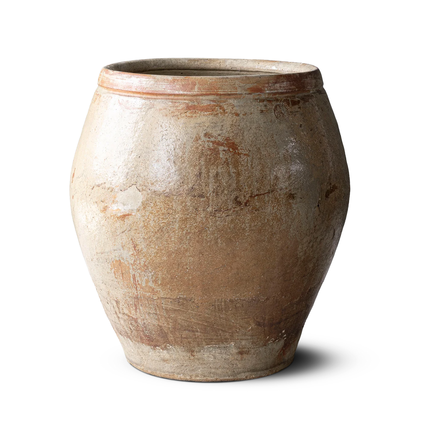 Vintage White Water Pot natural clay patina
