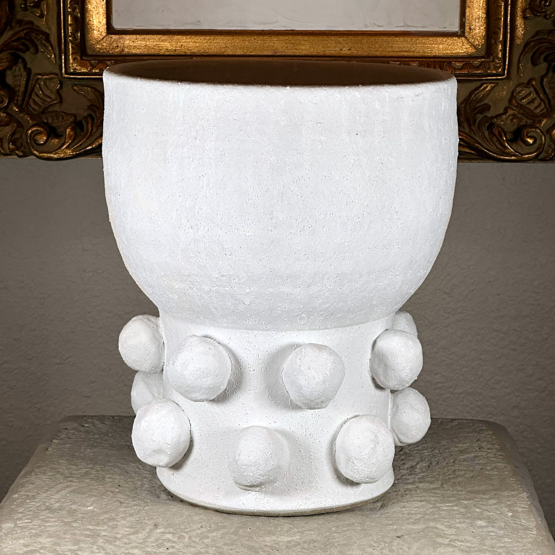 White Pebble Footed Pot - Large 