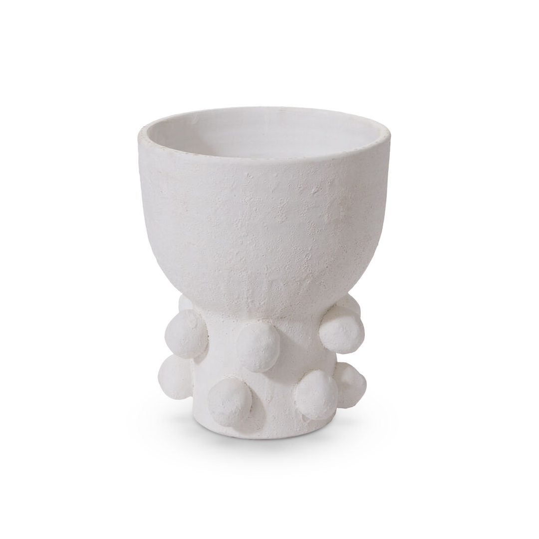 White Pebble Footed Pot - Small