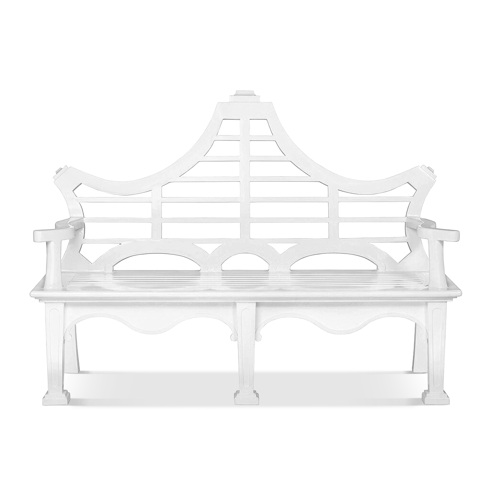 White Promenade Bench back