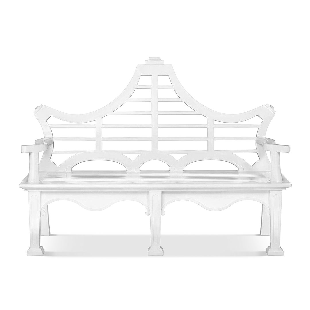 White Promenade Bench back