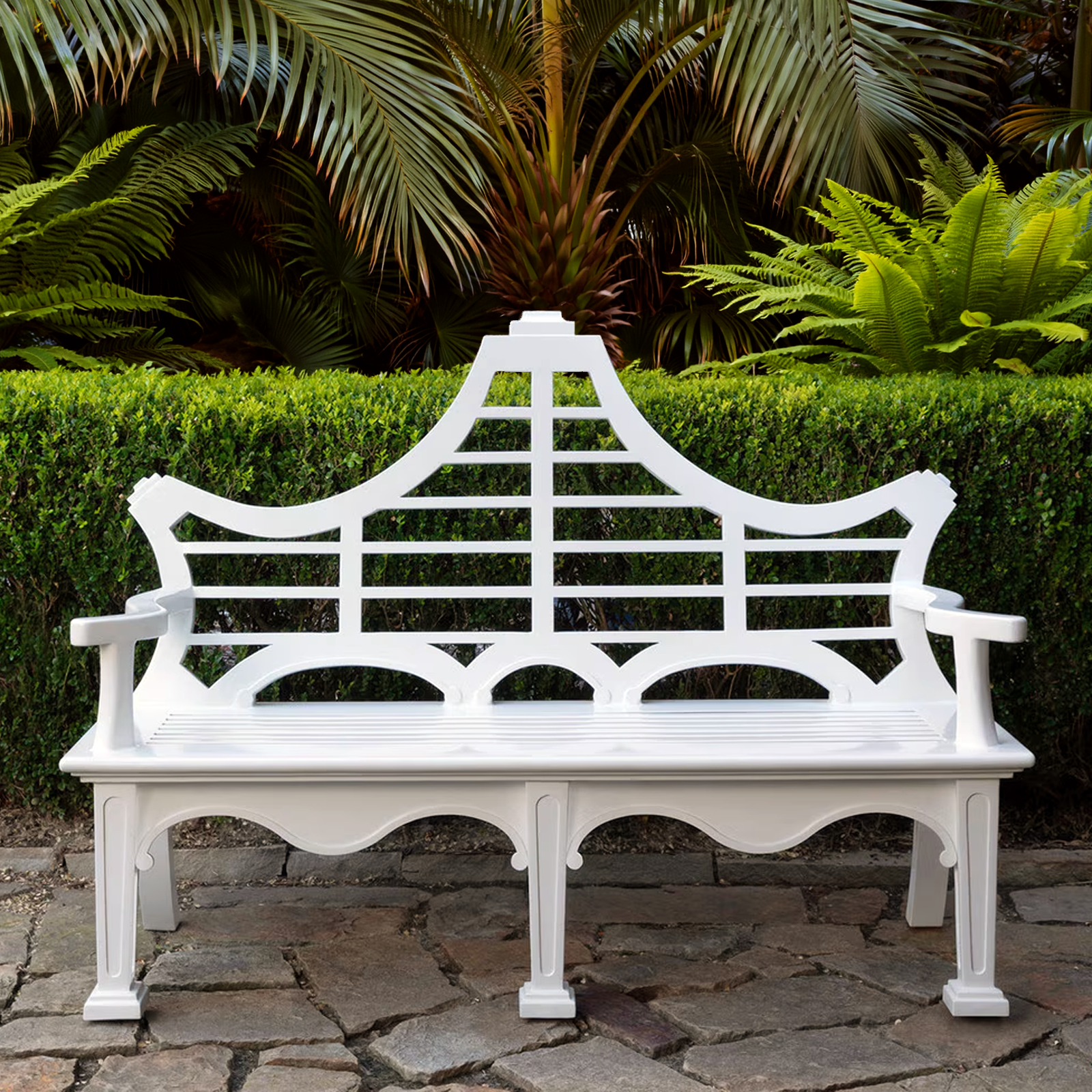 White Promenade Bench lifestyle