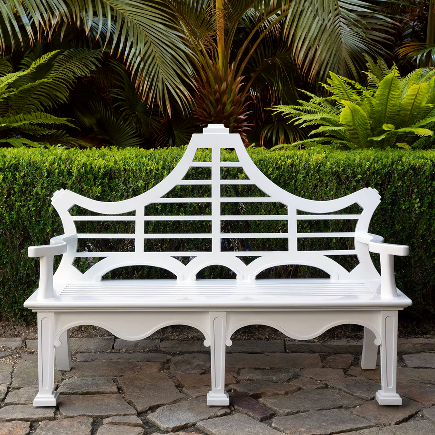 White Promenade Bench lifestyle