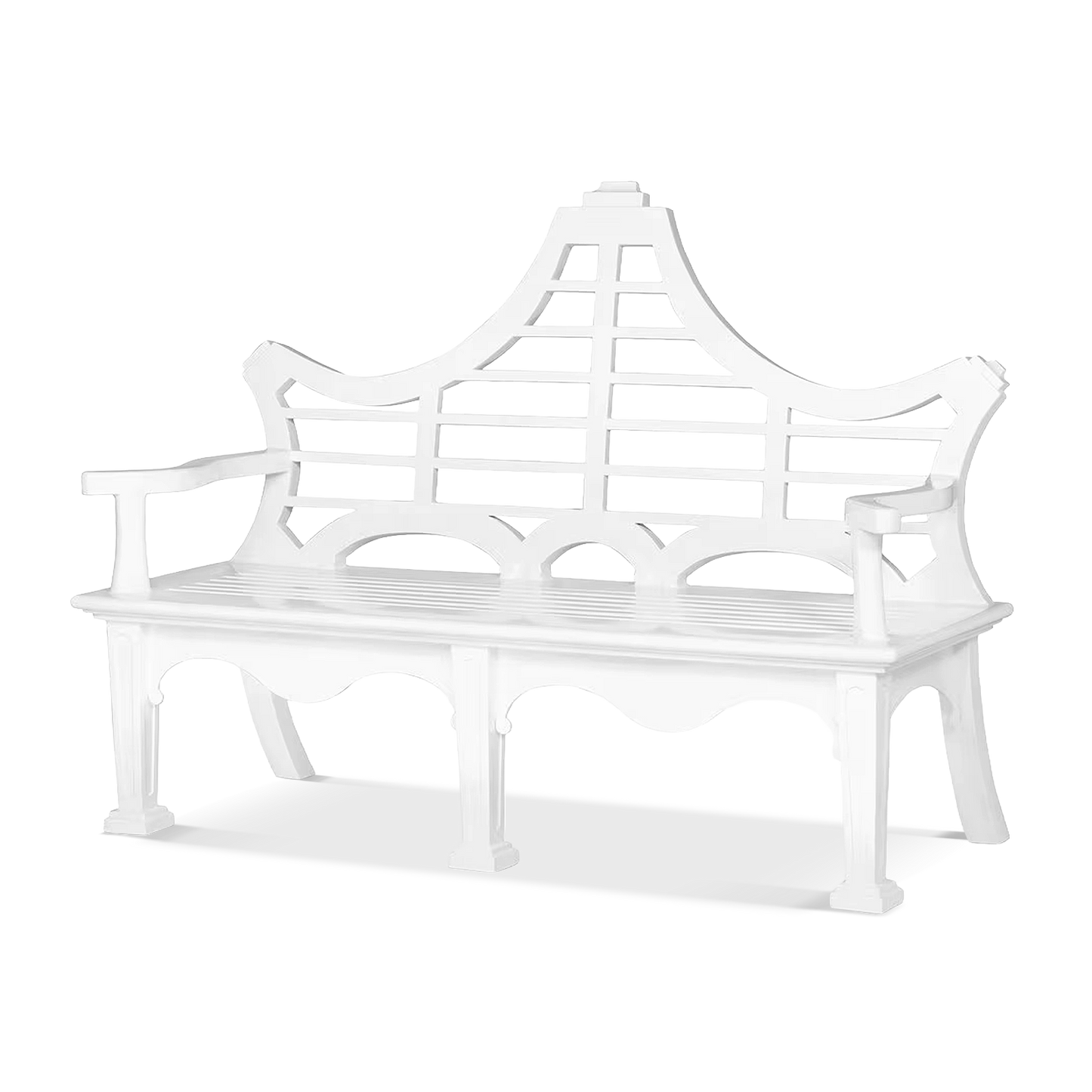 White Promenade Bench angled 