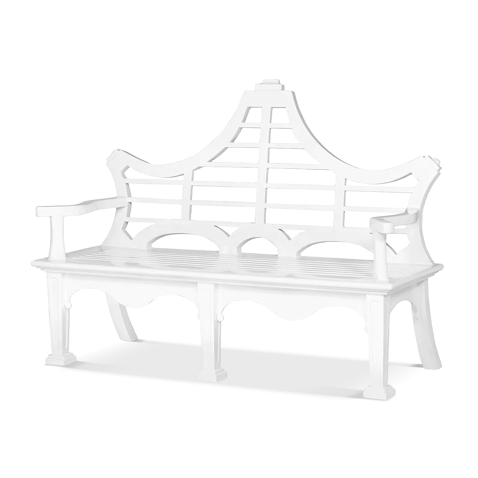 White Promenade Bench angled 