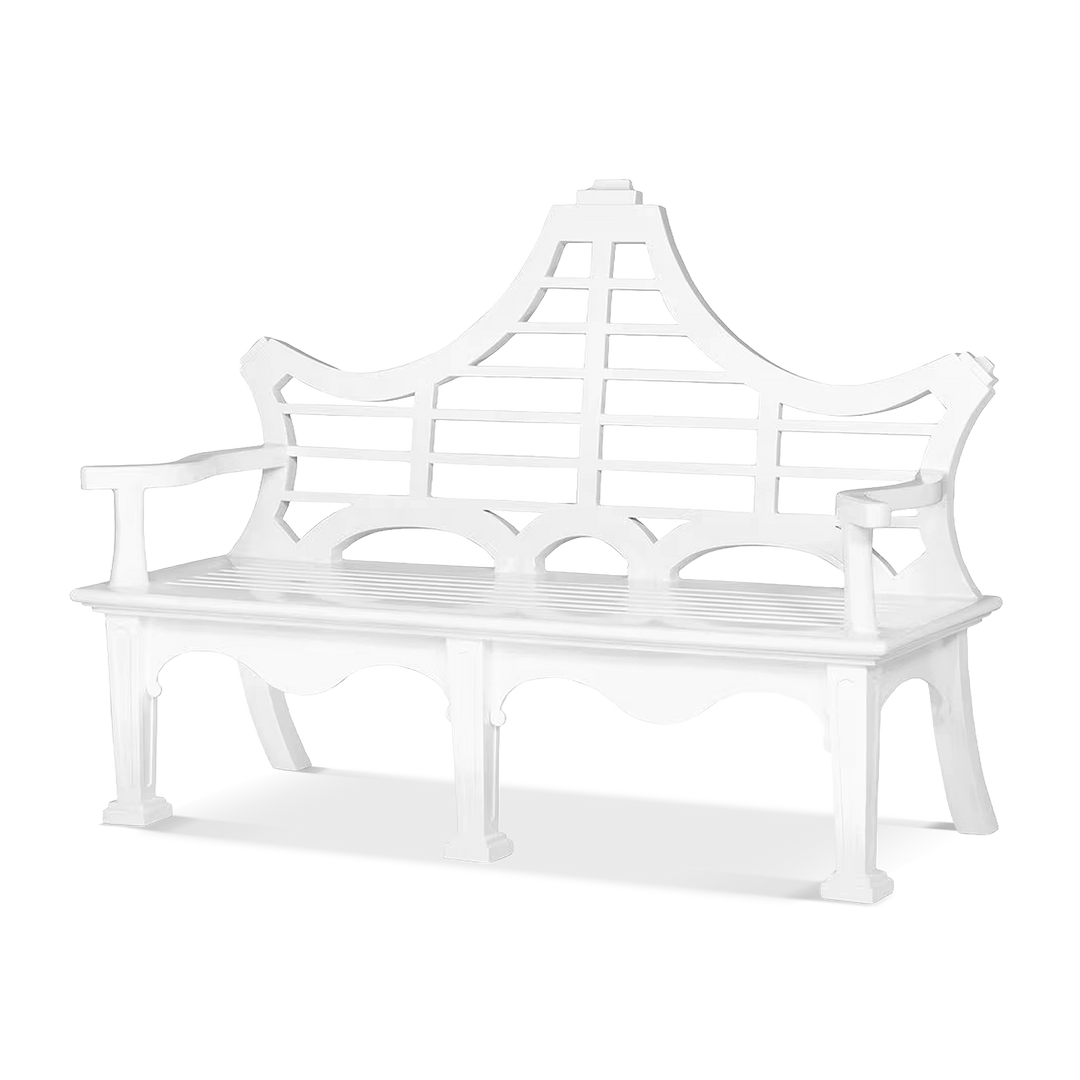 White Promenade Bench angled 