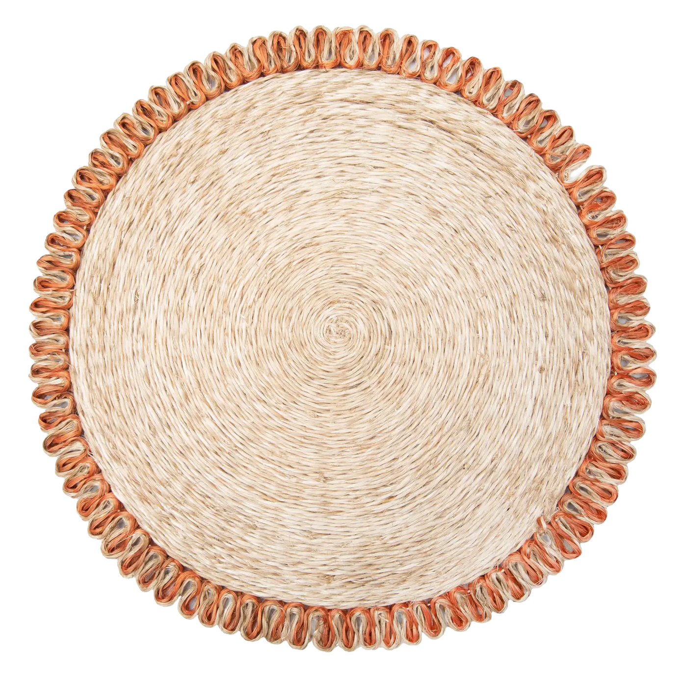 Woven Loop Border Placemat Set of 4 - Apricot orange