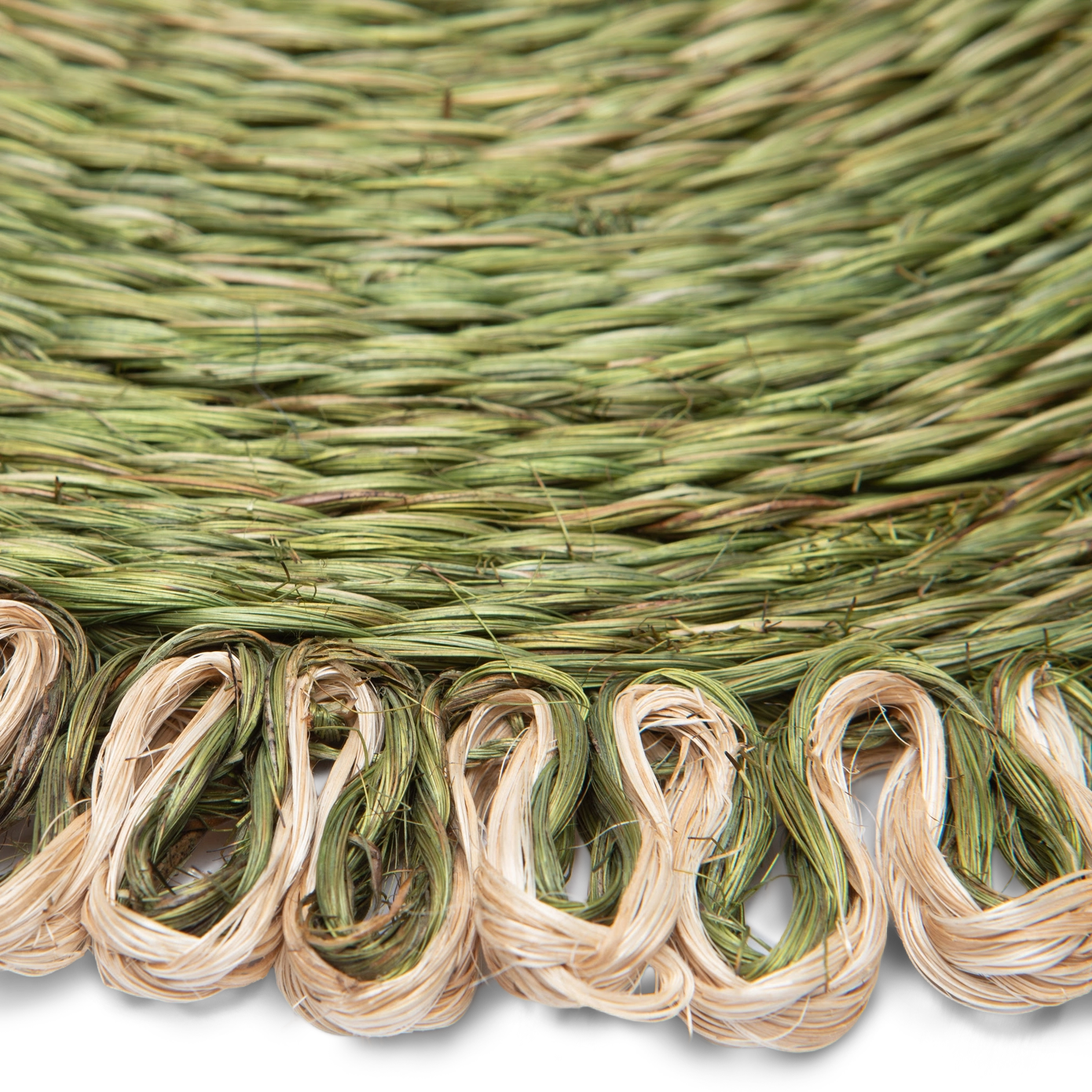 Woven Loop Border Placemat Set of 4 - Asparagus green
