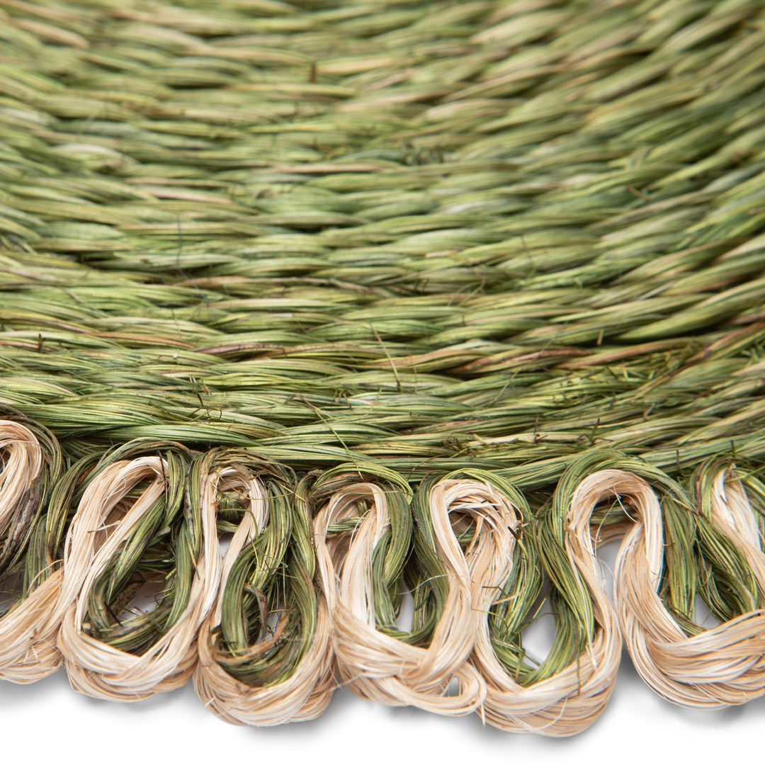Woven Loop Border Placemat Set of 4 - Asparagus green
