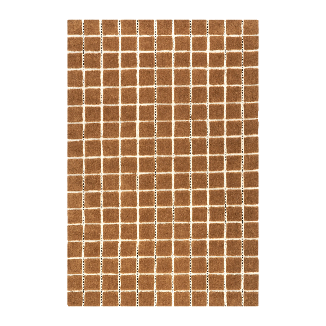 Wren Checkered Wool Rug full rug pattern